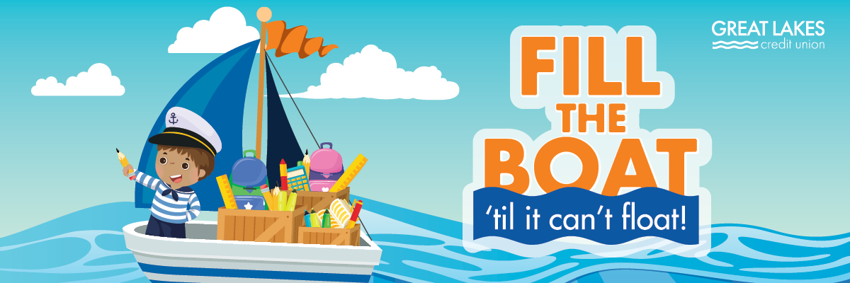 Boat filled with supplies