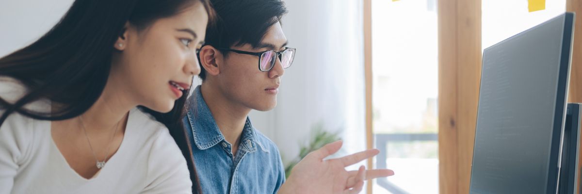 Couple looking at finances